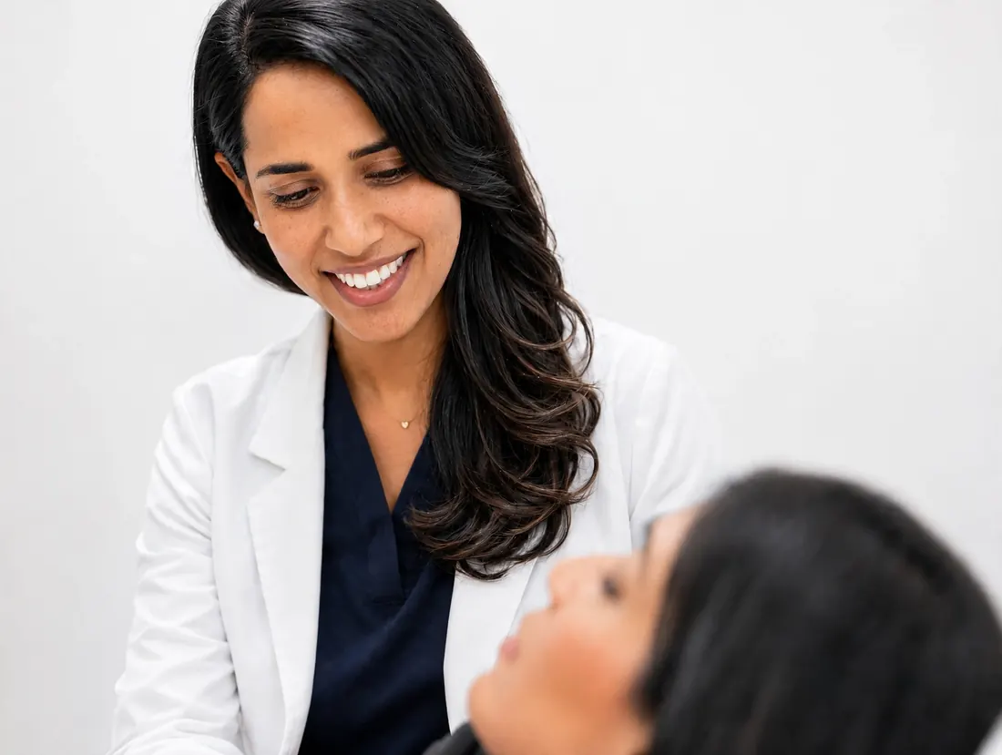 Dr Omeshwari, GMC-registered aesthetic doctor and founder of Riviera Aesthetics